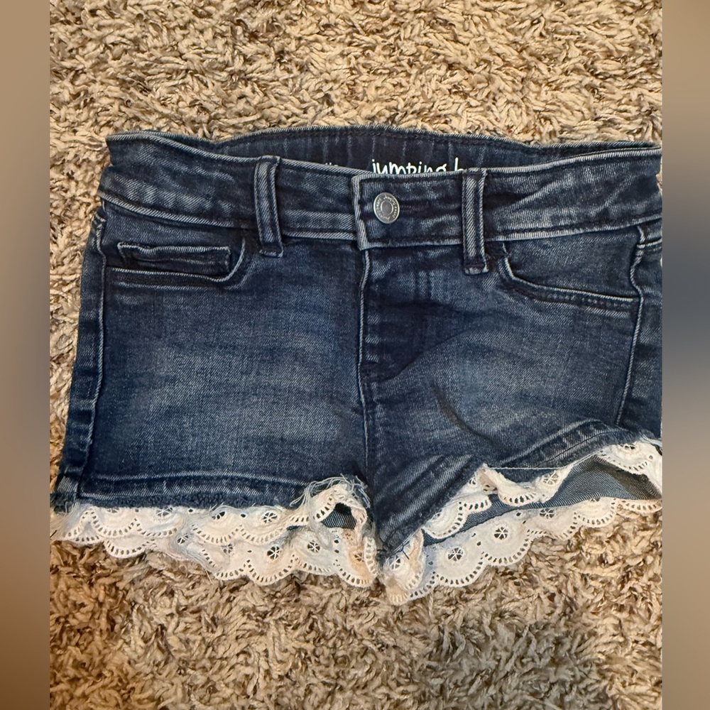 Denim Lace Trim kids Shorts